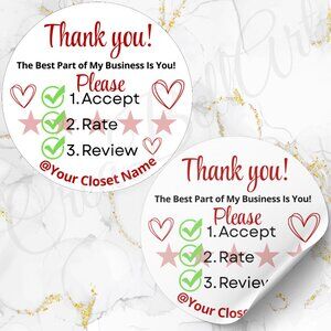 60 Pack Stickers with Personalization Rate Me Stickers 2 inch Glossy